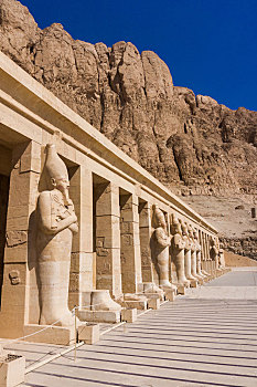 寺庙,哈特谢普苏特,靠近,路克索神庙,埃及,雕塑,建筑,宫殿