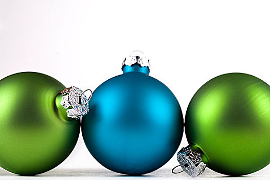 蓝色,绿色,圣诞装饰,排列,隔绝