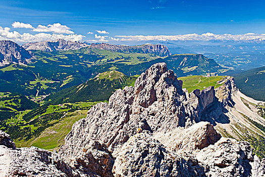 山,山谷,看,白云岩,意大利,欧洲