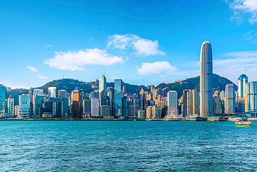 香港城市天际线和建筑景观