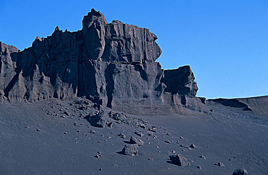 火山岩,建筑,斜坡,湖,南方丘陵地区,冰岛,欧洲