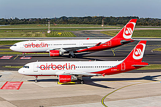 空气,柏林,空中客车,a320,后面,杜塞尔多夫,国际机场,北莱茵威斯特伐利亚,德国,欧洲