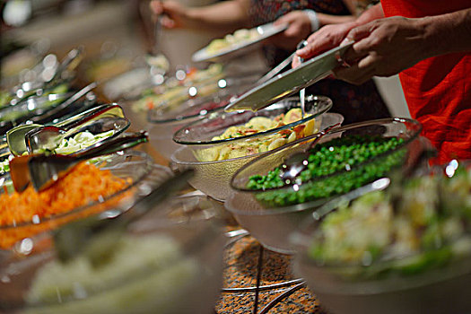 餐饮,自助餐,食物,室内,奢华,餐馆,肉,彩色,水果,蔬菜