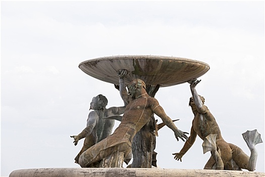 喷泉,首都,马耳他,瓦莱塔市,欧洲