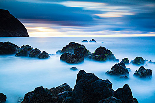 熔岩岩石,和水,在海岸,在大西洋海洋,波尔图服务,葡萄牙