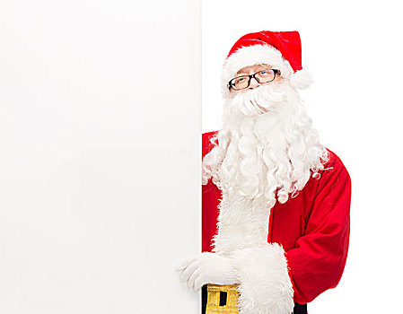 圣诞节,休假,广告,人,概念,男人,服饰,圣诞老人,白色,留白,广告牌