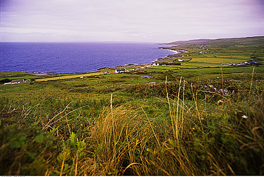 俯视,风景,海洋,本伯伦,克雷尔县,爱尔兰