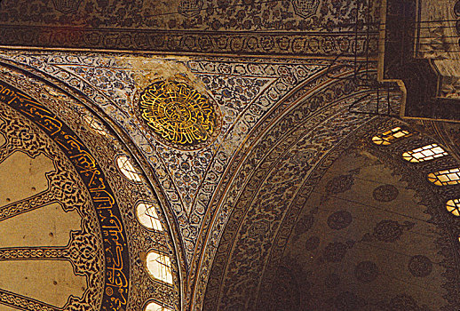 蓝色清真寺,苏丹艾哈迈德清真寺,清真寺,室内,展示,装饰,伊斯坦布尔,20世纪,艺术家