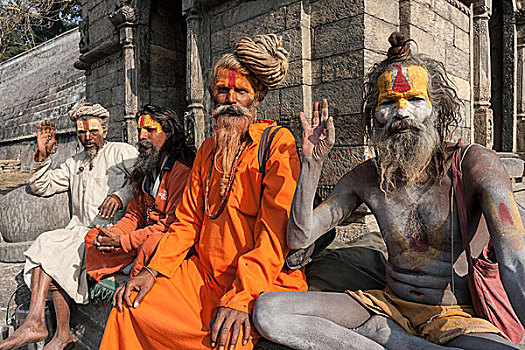 苦行僧,修行,神圣,男人,帕斯帕提那神庙,加德满都,尼泊尔,亚洲