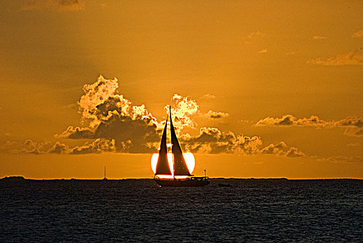 帆船,海中,洛斯罗克斯群岛,国家公园,委内瑞拉