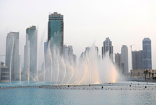 迪拜,喷泉,阿联酋,中东