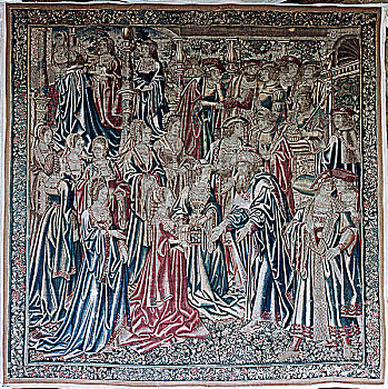 礼物,挂毯,佛兰德斯,布鲁塞尔,早,16世纪