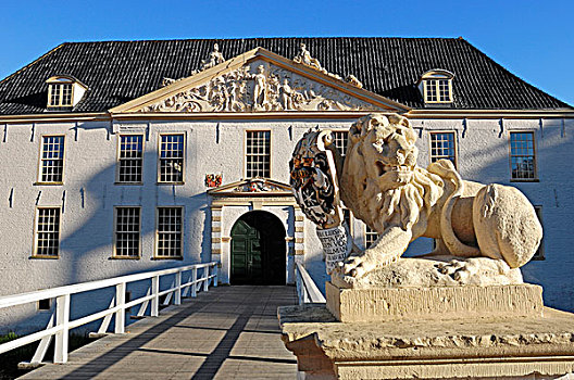 狮子,雕塑,中学,下萨克森,德国,欧洲
