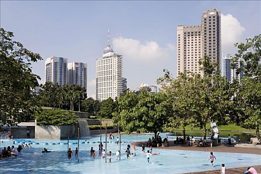 公共泳池,双子塔,吉隆坡,马来西亚,东南亚