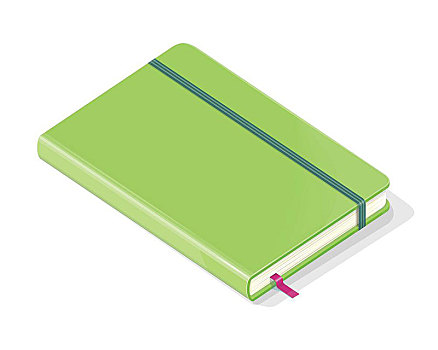 笔记本,隔绝,白色背景,背景,矢量,绿色,皮革,时尚,备忘录,数据存储,日记,象征,书本,标识,特写,插画,风格,设计