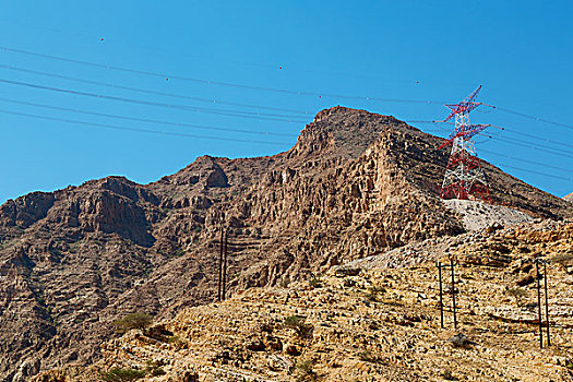 峡谷,深,阴天,阿曼,老,山