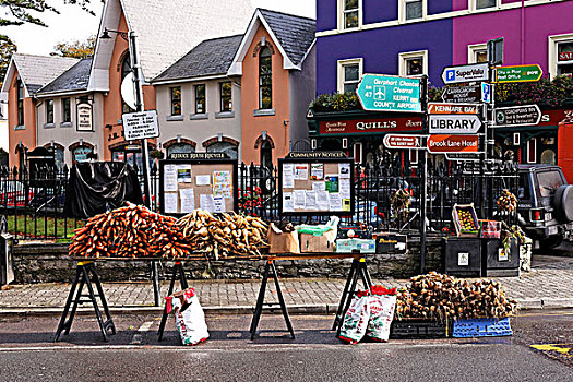 街道,蔬菜,市场,站立,爱尔兰,欧洲