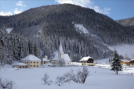 冬天,卡林西亚,奥地利,欧洲