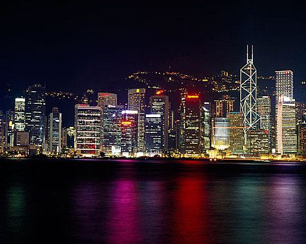 香港中环维多利亚港夜景