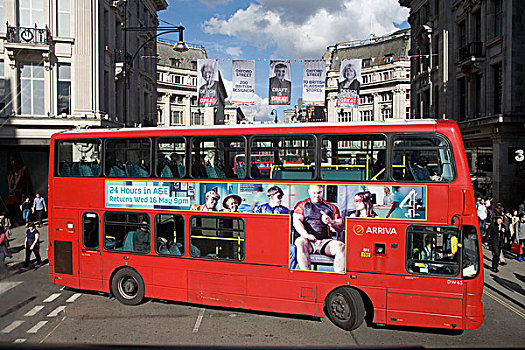 双层巴士,广告,伦敦,英格兰,英国,欧洲