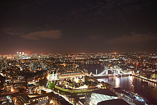 城市,伦敦,泰晤士河,光亮,夜晚,英国,欧洲