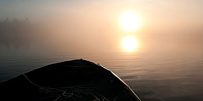 独木舟,湖,木头,安大略省,加拿大