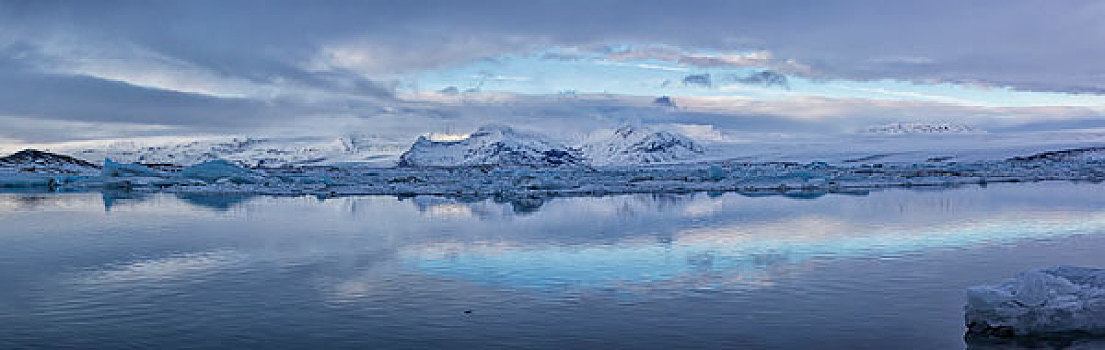 结冰,泻湖,杰古沙龙湖,南方,海岸,冰岛