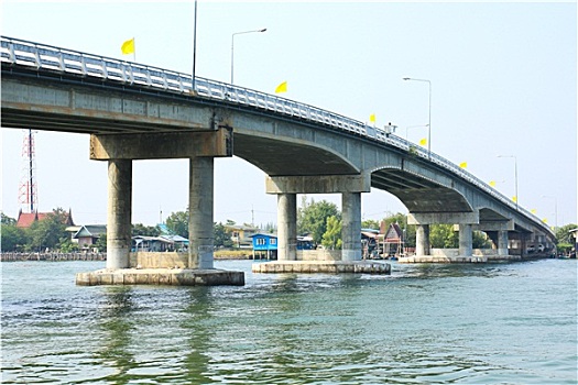 桥,上方,河,泰国