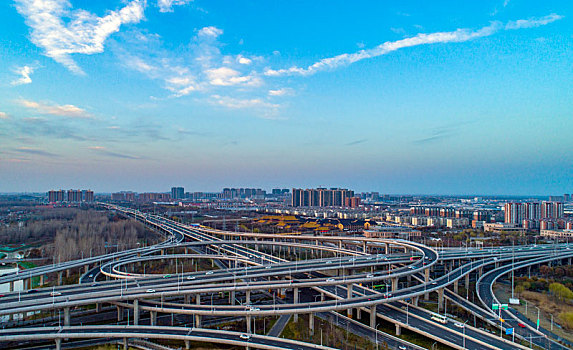 江苏省淮安市内环高架立交桥夜景