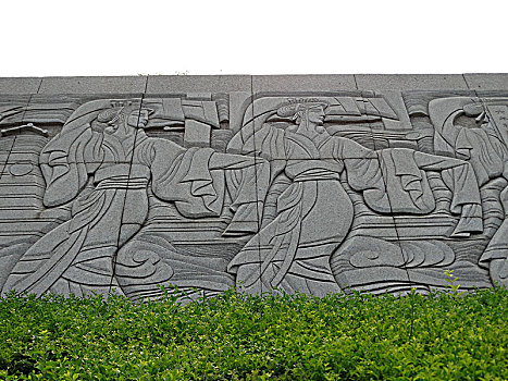 春秋战国历史雕塑
