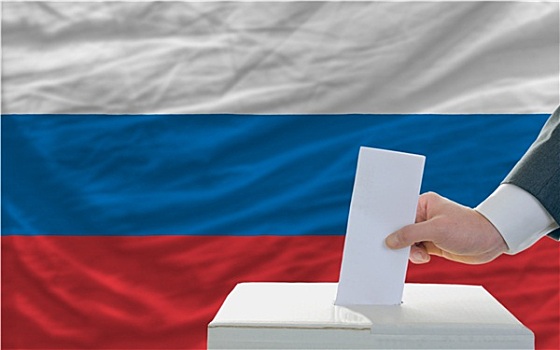 男人,投票,选举,俄罗斯,正面,旗帜