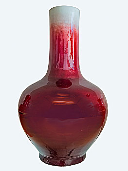 玫瑰红陶瓷花瓶器皿工艺品特写