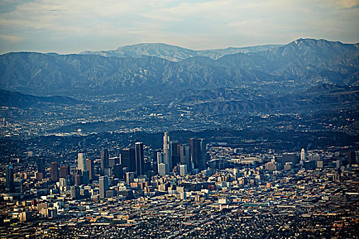 俯视,城市,洛杉矶,加利福尼亚,美国