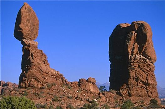 平衡石,拱门国家公园,犹他,美国,夏天