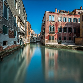 特色,运河,桥,古建筑,威尼斯,意大利