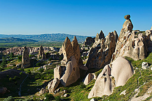 仙人烟囱岩,房子,乌希萨尔,土耳其