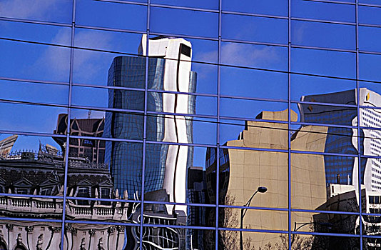 摩天大楼,反射,现代,玻璃,建筑
