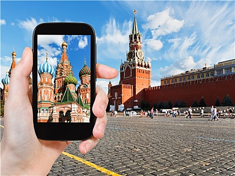 游客,照相,红场,莫斯科