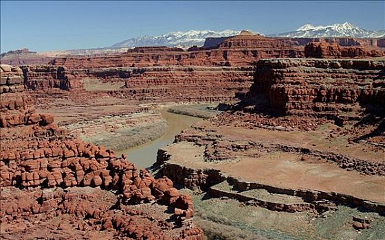 俯拍,岩石构造,风景,科罗拉多河,峡谷地国家公园,犹他,美国