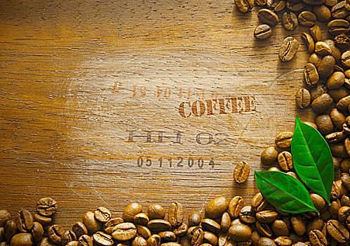 咖啡豆,背景,边界
