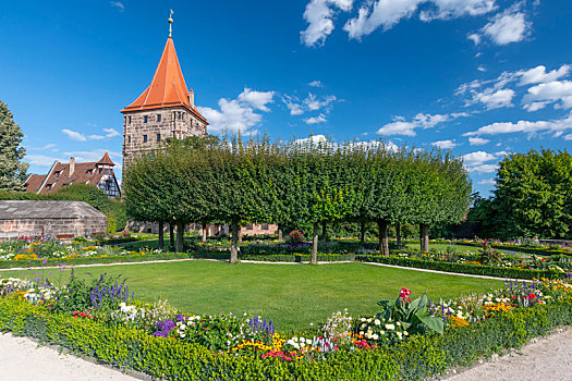 城堡,花园,棱堡,皇家,纽伦堡,弗兰克尼亚,巴伐利亚,德国