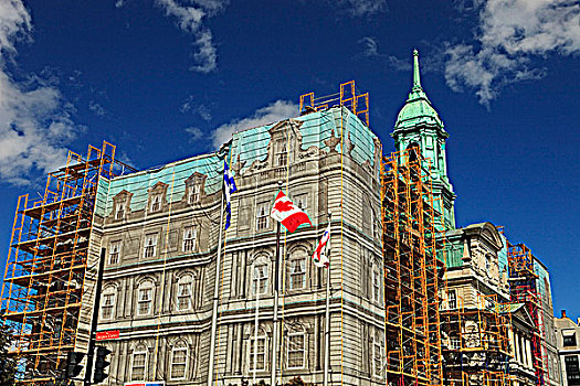 加拿大,魁北克,老,居民区,市政厅