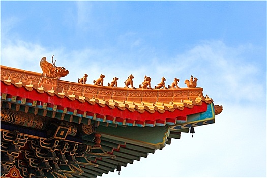 屋顶,中国寺庙,泰国