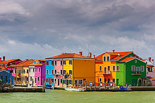 彩色,房子,布拉诺岛,威尼斯,意大利