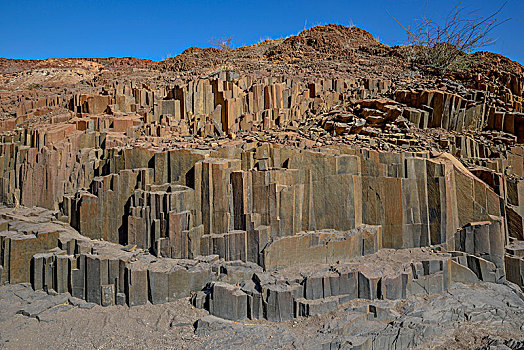 玄武岩,柱子,器官,靠近,杜维尔方丹,区域,纳米比亚,非洲
