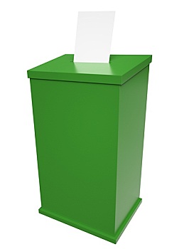 绿色,投票箱
