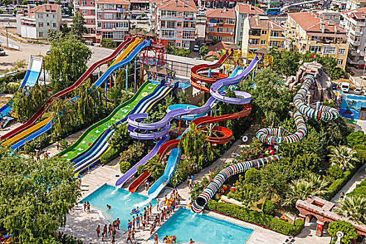 彩色,水,公园,俯视,伊斯坦布尔,土耳其
