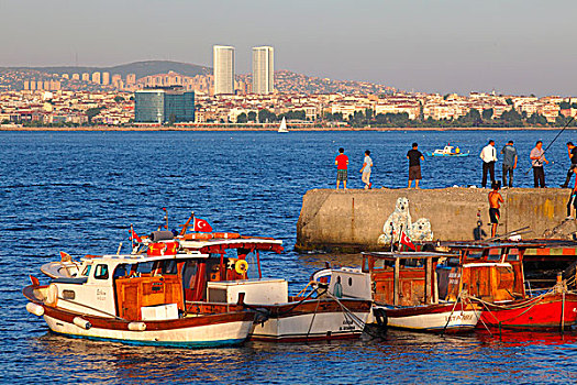 土耳其,伊斯坦布尔,市区,地区,藍色清真寺,港口
