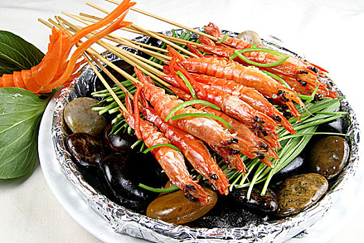 石烤草虾