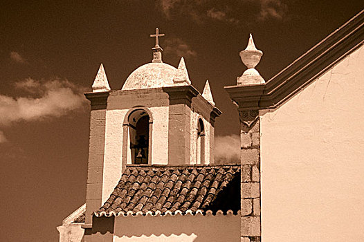 葡萄牙,瓷砖,屋顶,传统,刷白,教堂